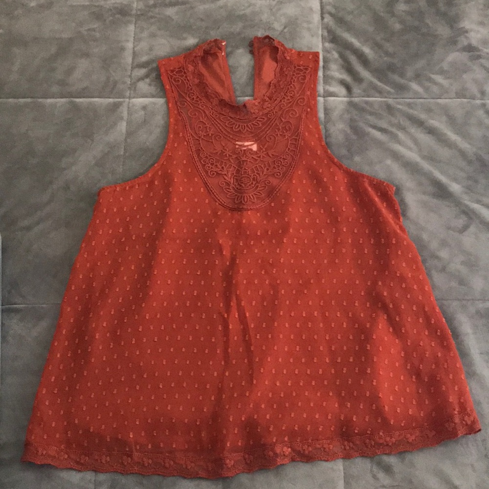 Orange/brown Hollister tank blouse like new